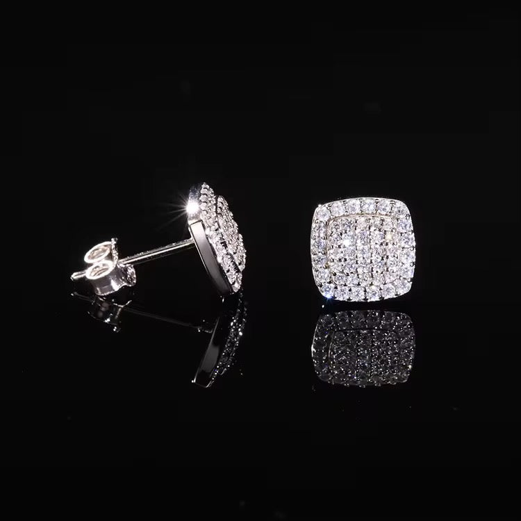 Ice Out Moissanite Earrings
