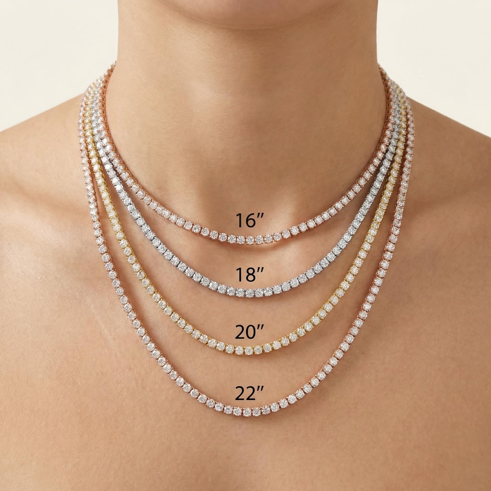 3mm Moissanite Tennis Necklace