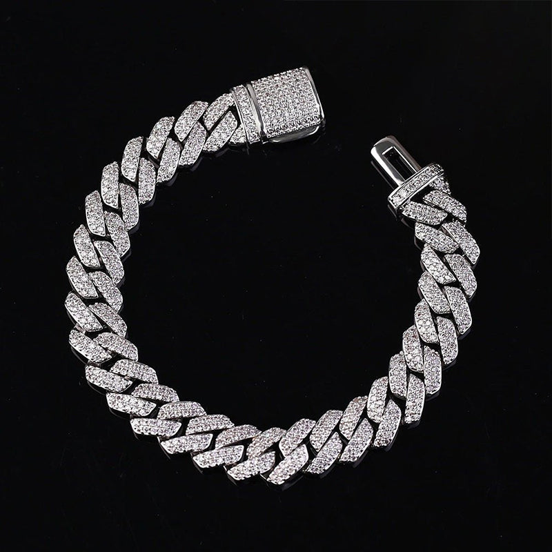 2Rows Moissanite Cuban Link Bracelet