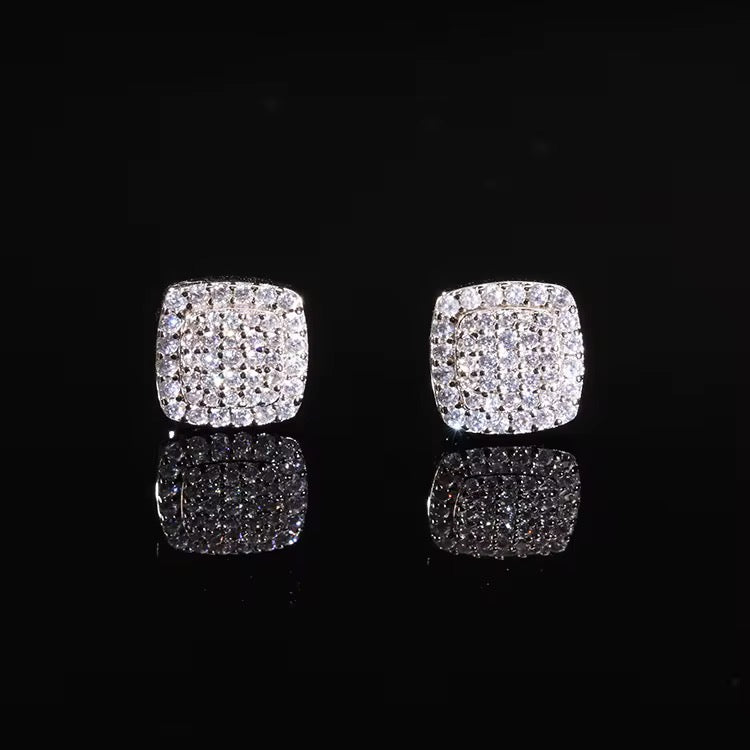 Ice Out Moissanite Earrings