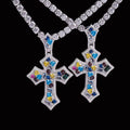 Fancy Colors Moissanite Cross Pendant