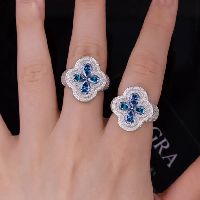 Clover Moissanite Ring