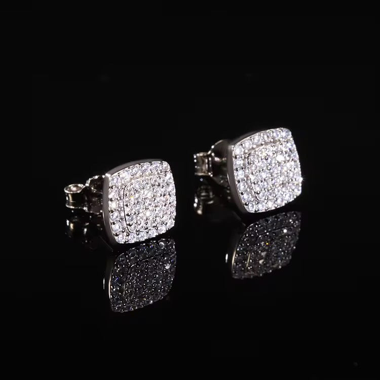 Ice Out Moissanite Earrings