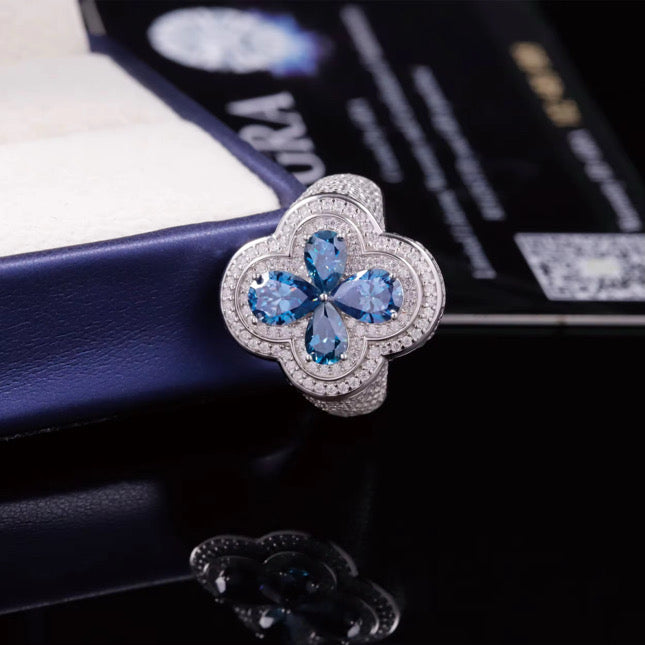 Clover Moissanite Ring