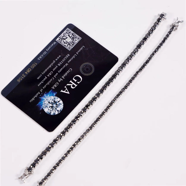 3mm Black Moissanite tennis bracelet
