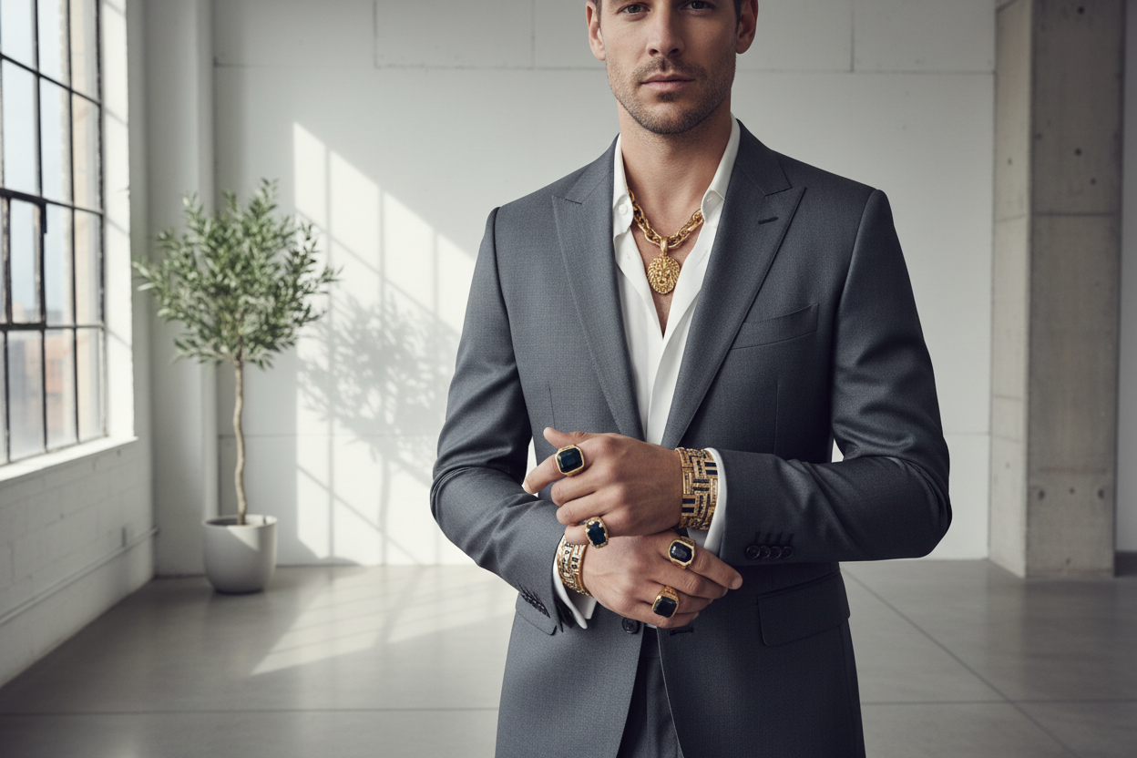 A man wearing jewelry